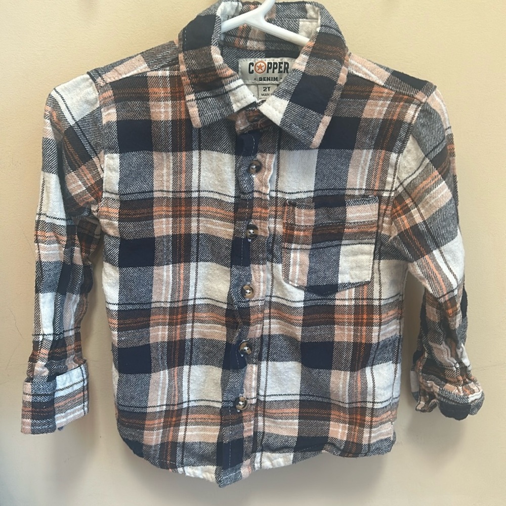 Like New Plaid Button-down shirt.  Size 2T.